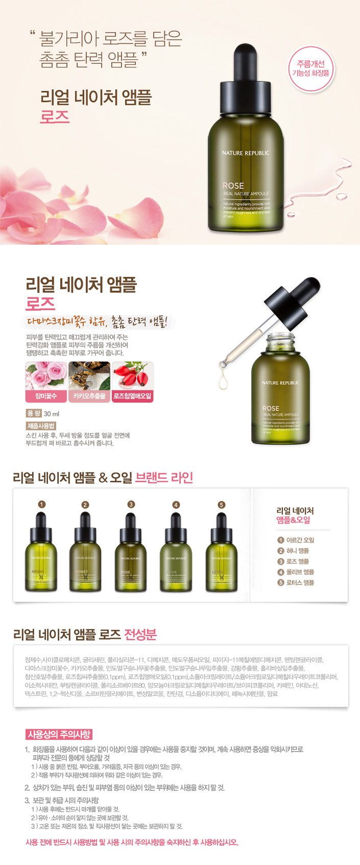 Nature Republic Real Ampoules - Rose Wrinkle Impro